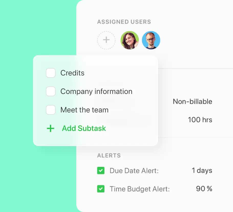 Subtasks, multiple assignees, alerts & more